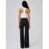 imageOQQ Yoga Pants Women Wide Leg Bottoms with Pockets High Waist Stretch Soft Casual PantsBlack