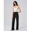 imageOQQ Yoga Pants Women Wide Leg Bottoms with Pockets High Waist Stretch Soft Casual PantsBlack