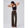 imageOQQ Yoga Pants Women Wide Leg Bottoms with Pockets High Waist Stretch Soft Casual PantsDarkbrown
