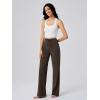 imageOQQ Yoga Pants Women Wide Leg Bottoms with Pockets High Waist Stretch Soft Casual PantsDarkbrown