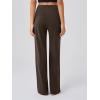imageOQQ Yoga Pants Women Wide Leg Bottoms with Pockets High Waist Stretch Soft Casual PantsDarkbrown