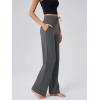 imageOQQ Yoga Pants Women Wide Leg Bottoms with Pockets High Waist Stretch Soft Casual PantsDarkgrey
