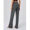 imageOQQ Yoga Pants Women Wide Leg Bottoms with Pockets High Waist Stretch Soft Casual PantsDarkgrey