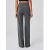 imageOQQ Yoga Pants Women Wide Leg Bottoms with Pockets High Waist Stretch Soft Casual PantsDarkgrey