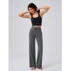 imageOQQ Yoga Pants Women Wide Leg Bottoms with Pockets High Waist Stretch Soft Casual PantsDarkgrey