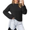imageOQQ Womens Cable Knit Crewneck Sweaters Long Sleeve Cashmere Casual Pullover CardigansBlack