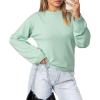 imageOQQ Womens Cable Knit Crewneck Sweaters Long Sleeve Cashmere Casual Pullover CardigansMint